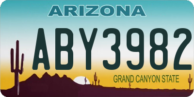 AZ license plate ABY3982