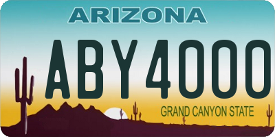 AZ license plate ABY4000