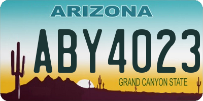 AZ license plate ABY4023