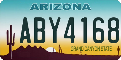 AZ license plate ABY4168