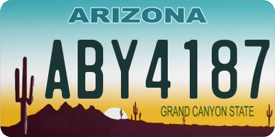 AZ license plate ABY4187