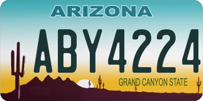 AZ license plate ABY4224