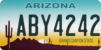 AZ license plate ABY4242