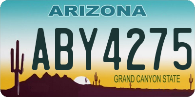 AZ license plate ABY4275