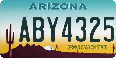 AZ license plate ABY4325