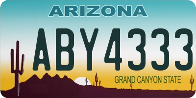 AZ license plate ABY4333