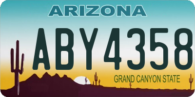 AZ license plate ABY4358