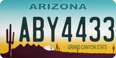 AZ license plate ABY4433
