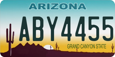 AZ license plate ABY4455