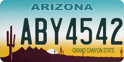 AZ license plate ABY4542