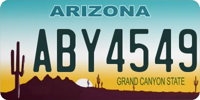 AZ license plate ABY4549