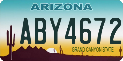 AZ license plate ABY4672