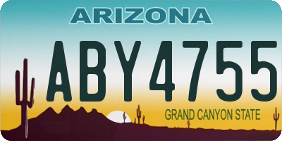 AZ license plate ABY4755