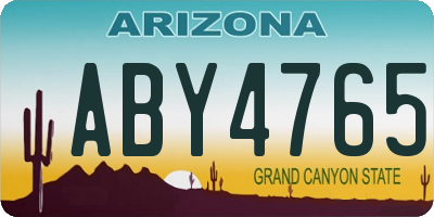AZ license plate ABY4765