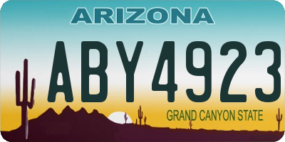 AZ license plate ABY4923