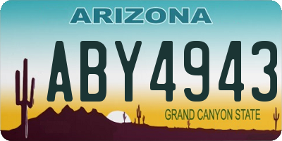 AZ license plate ABY4943