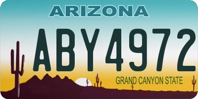 AZ license plate ABY4972