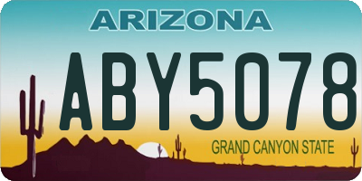 AZ license plate ABY5078