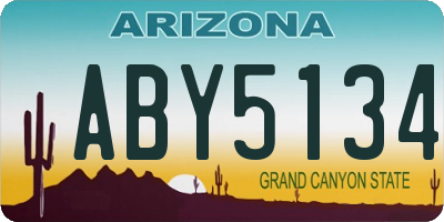 AZ license plate ABY5134