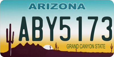 AZ license plate ABY5173