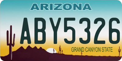 AZ license plate ABY5326