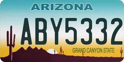 AZ license plate ABY5332