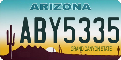 AZ license plate ABY5335