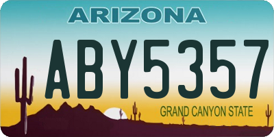 AZ license plate ABY5357