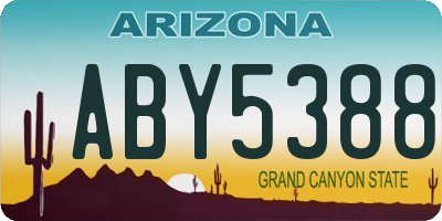 AZ license plate ABY5388