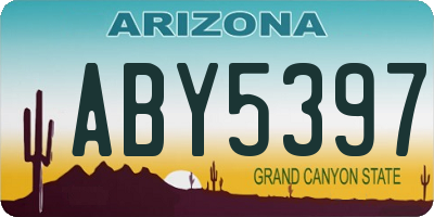AZ license plate ABY5397