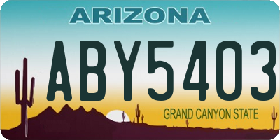 AZ license plate ABY5403