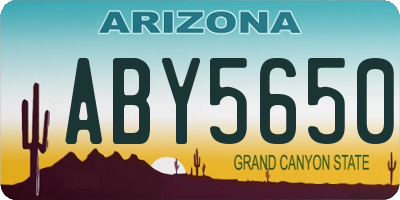 AZ license plate ABY5650