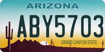 AZ license plate ABY5703