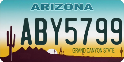 AZ license plate ABY5799