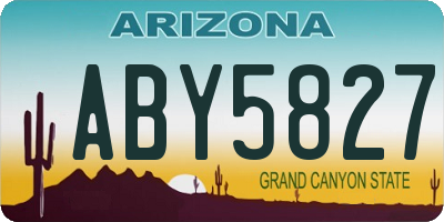 AZ license plate ABY5827