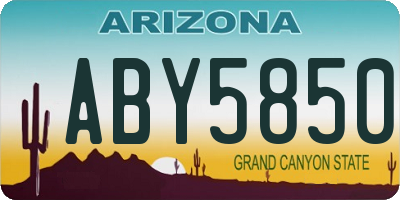 AZ license plate ABY5850