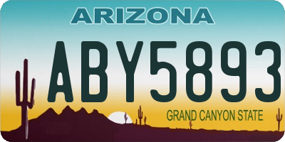 AZ license plate ABY5893