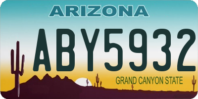 AZ license plate ABY5932