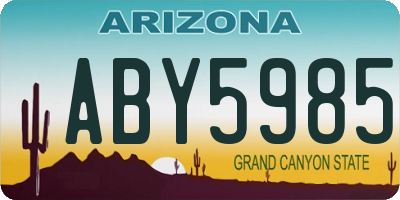 AZ license plate ABY5985