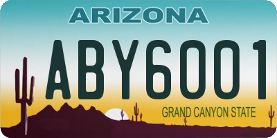 AZ license plate ABY6001