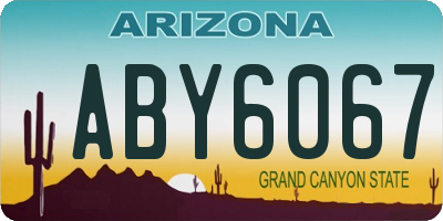 AZ license plate ABY6067
