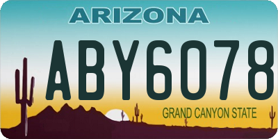 AZ license plate ABY6078