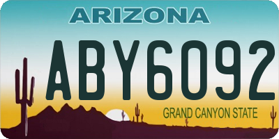 AZ license plate ABY6092