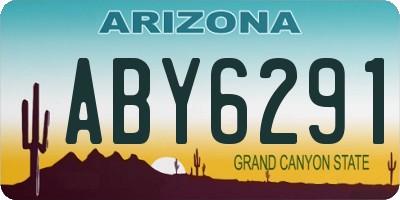 AZ license plate ABY6291