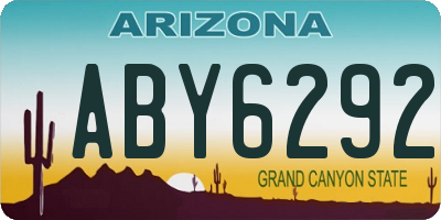 AZ license plate ABY6292