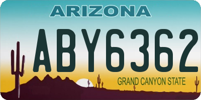 AZ license plate ABY6362