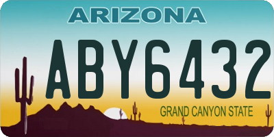 AZ license plate ABY6432