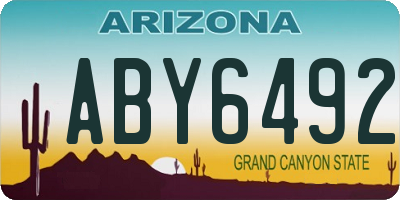 AZ license plate ABY6492