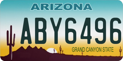 AZ license plate ABY6496