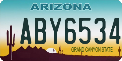 AZ license plate ABY6534